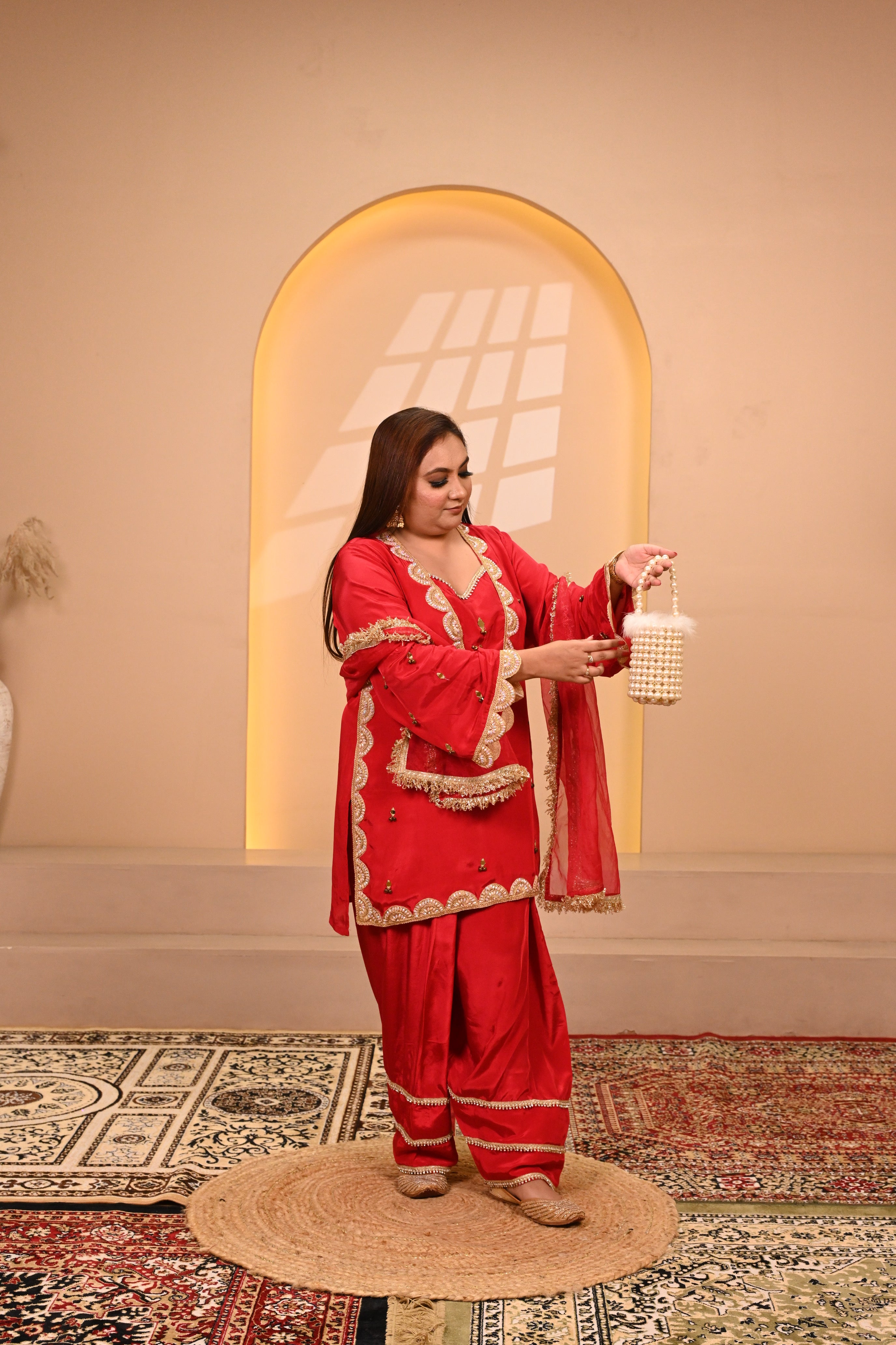 Royal Farshi Salwar Set - Red
