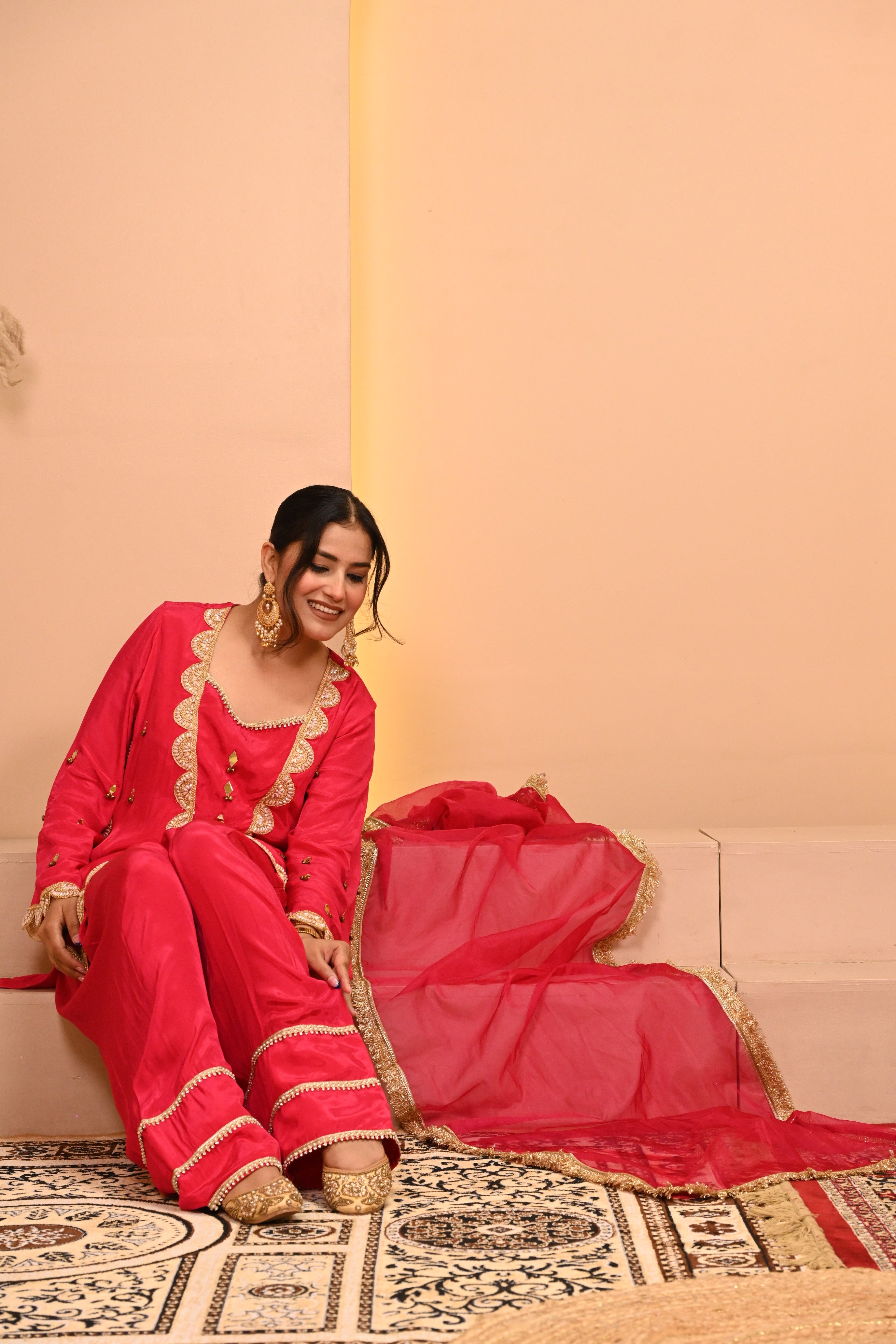 Royal Farshi Salwar Set - Pink