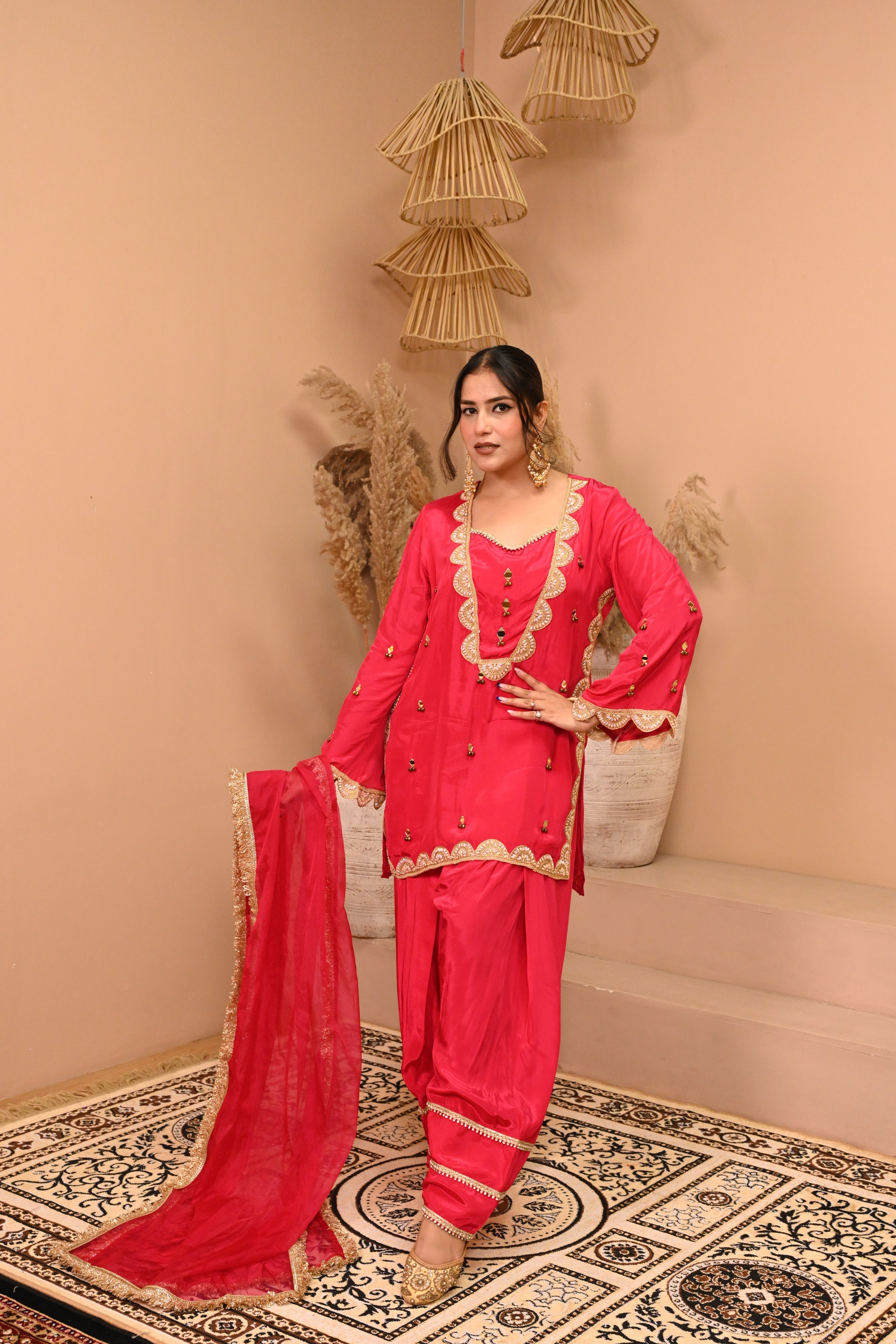 Royal Farshi Salwar Set - Pink
