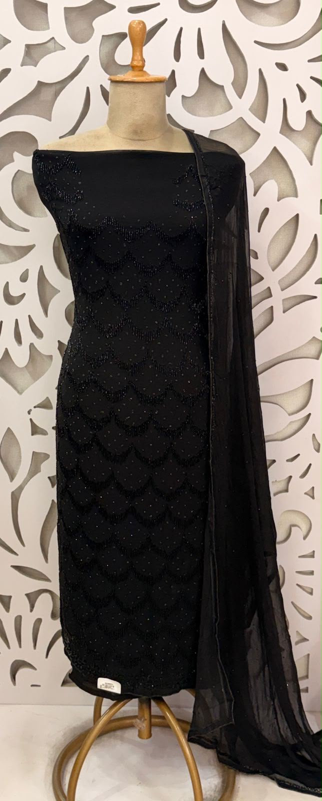 Premium Georgette Cutwork & Hand-Embroidered Suit