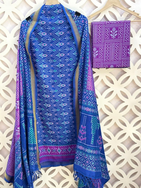 Premium Rajkoti Silk- The Upgraded Claasic (Blue Purple)