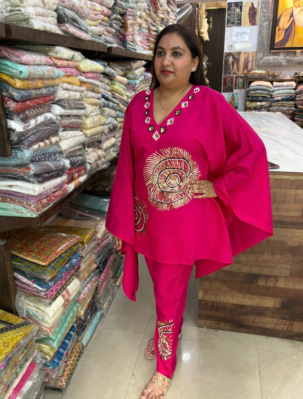 Handwork Embroidered Co-ord Set - Pink