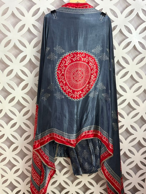Gajji Silk Suit Set - Grey