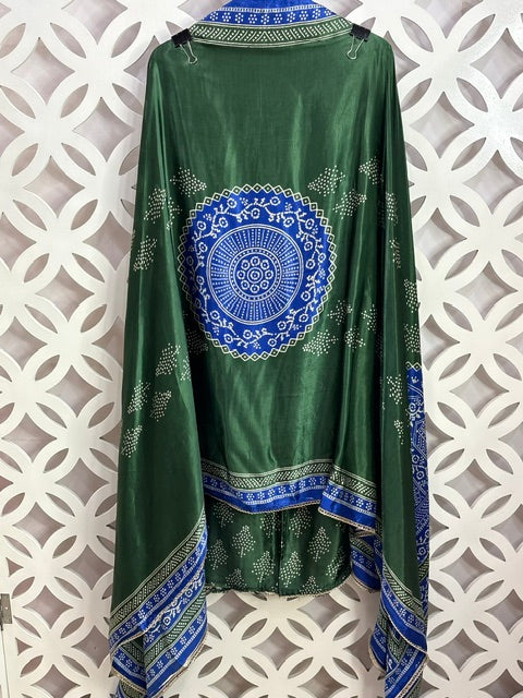 Gajji Silk Suit Set - Green