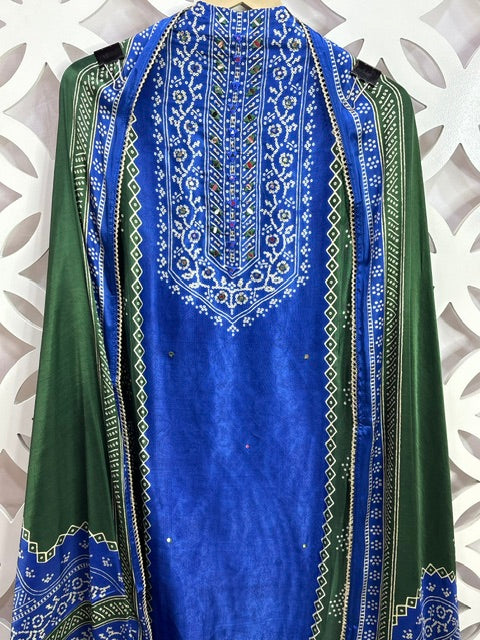 Gajji Silk Suit Set - Green