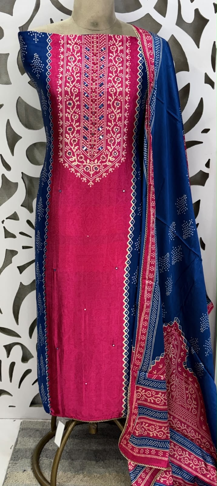 Gajji Silk Suit Set - Pink