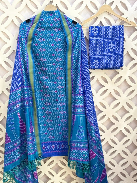 Premium Rajkoti Silk- The Upgraded Claasic (Blue)