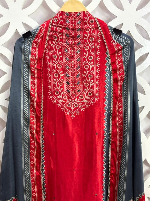 Gajji Silk Suit Set - Grey