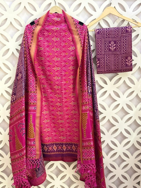 Premium Rajkoti Silk- The Upgraded Claasic (Pink)